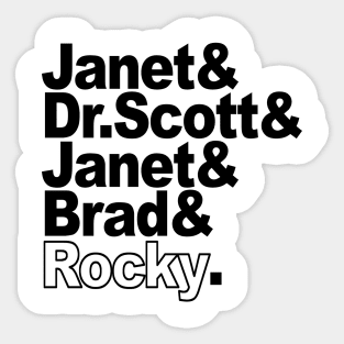 The Rocky Horror Typography Show Sticker